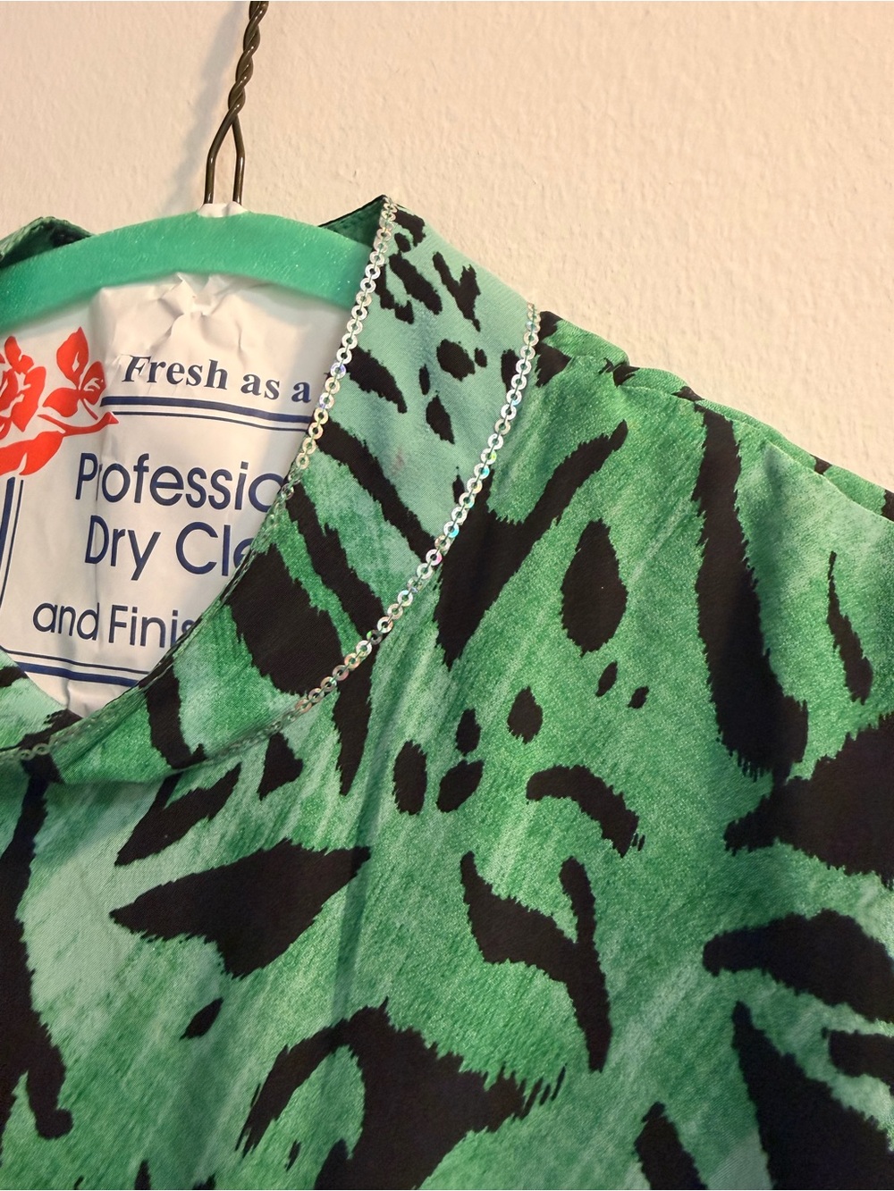 RIXO Green and Black Animal-Print Long Sleeve Maxi Dress - Picture 4 of 6